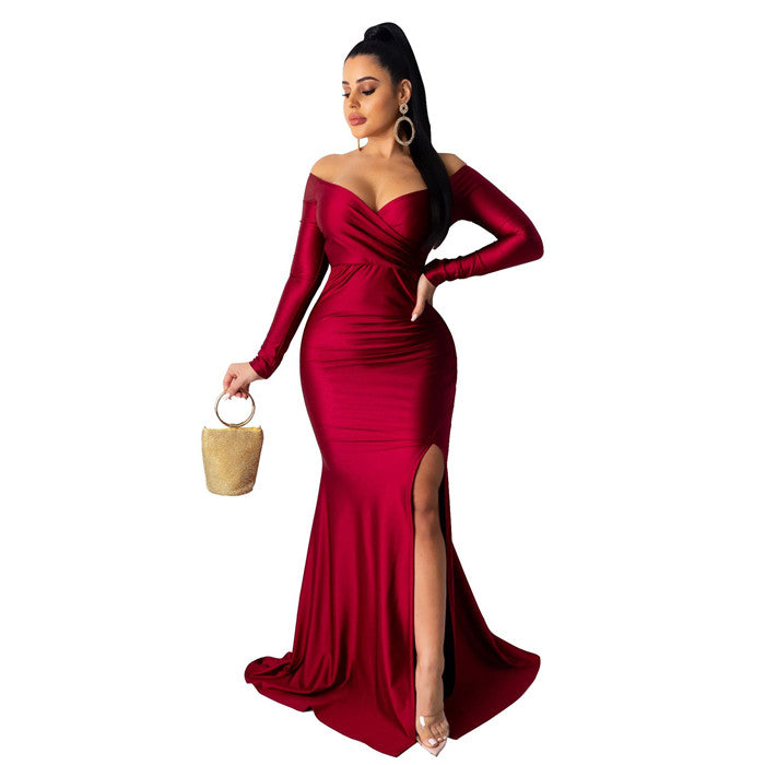 Off Shoulder Evening Dresses Women Elegant Ladies Dress