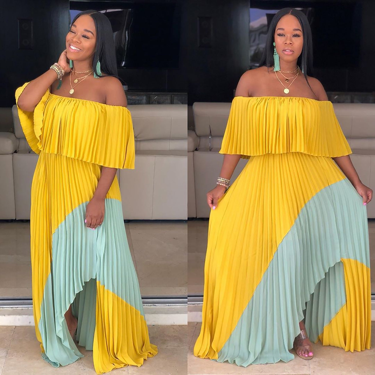 Solid Color Sexy Summer Dress