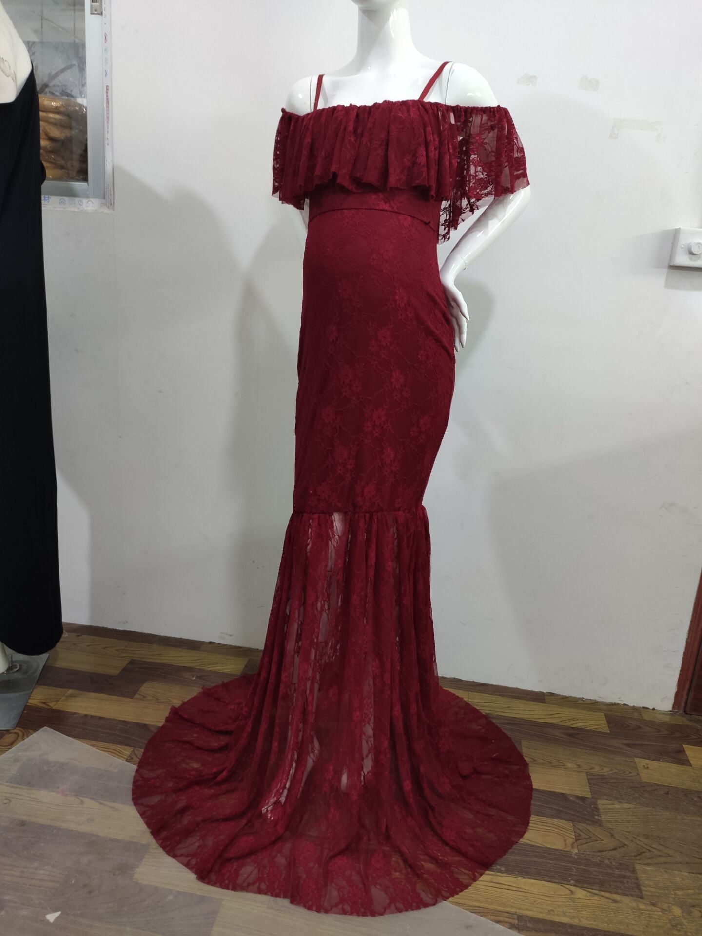 Sexy Sling Big Drag Maternity Photoshoot Dress Pregnant Women Maxi Dresses