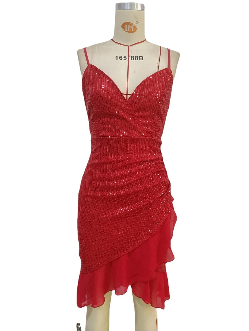 Summer Dress Women Backless Mini Dresses Sleeveless Red Elegant Sexy Party Dress