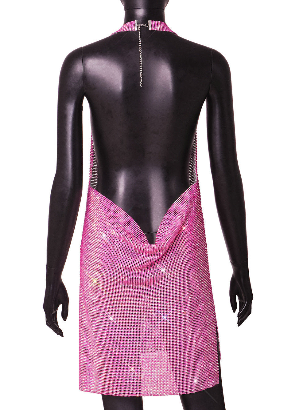 Summer V-Neck Casual Party Sexy Dress Crystal Rhinestone Wrap Mini Dress