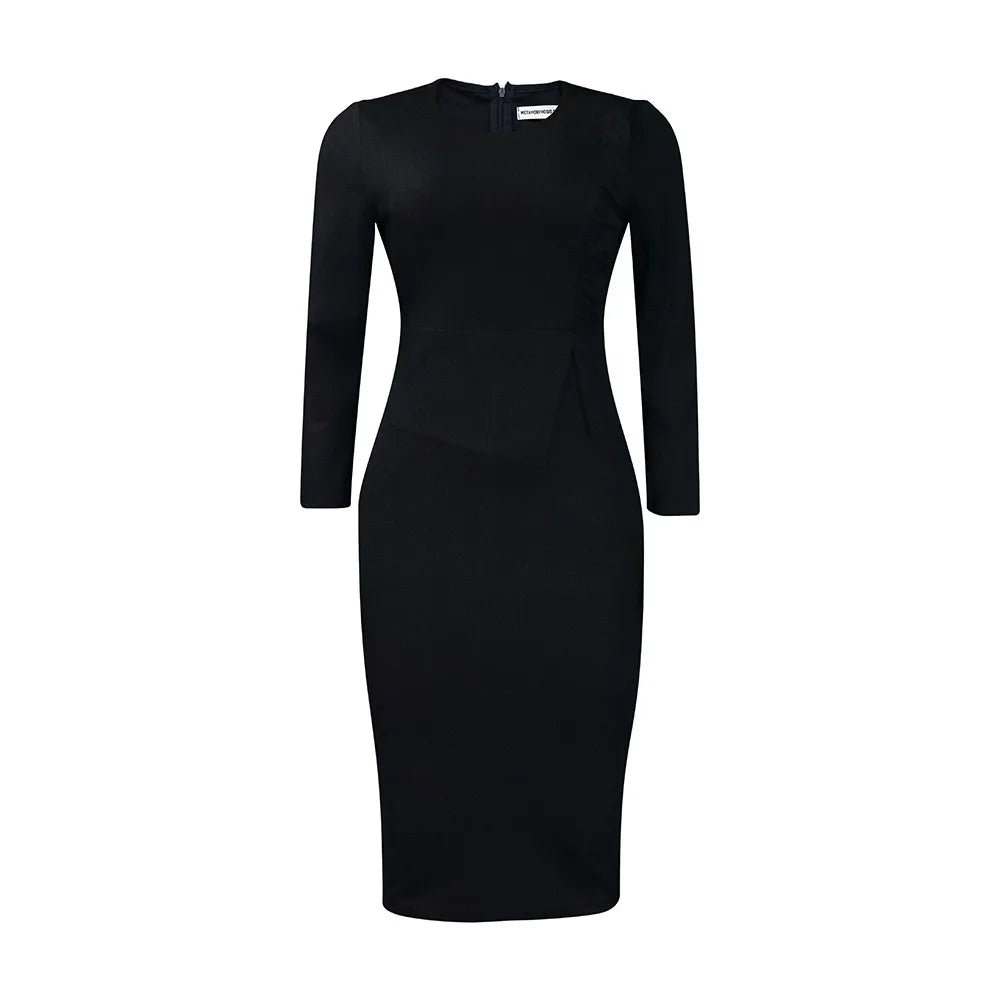 Plus Size Long Sleeve Ladies Office Elegant African Women Fashion Casual Dress