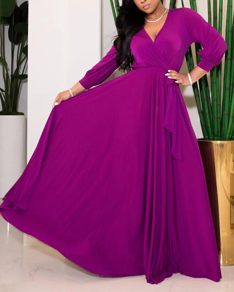 Summer Women Beach Maxi Dresses Tunic Bow Long Casual Long Plus Size Dress