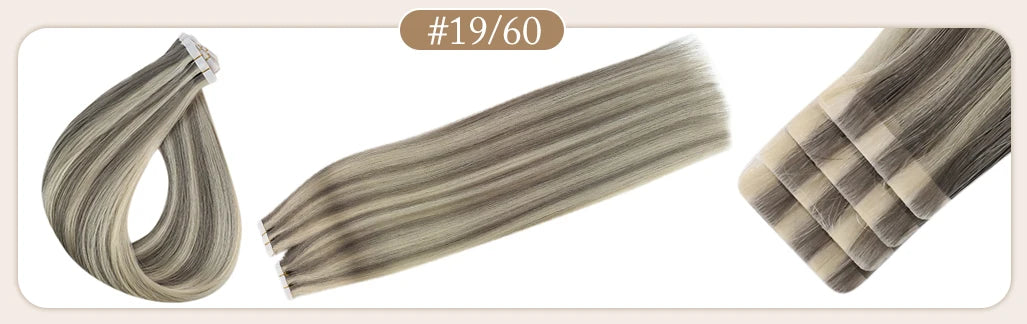 Full Shine Virgin Hand Tied Tape In Adhesives Human Hair Extensions PU Skin Weft Blonde Color Invisible Seamless Injection