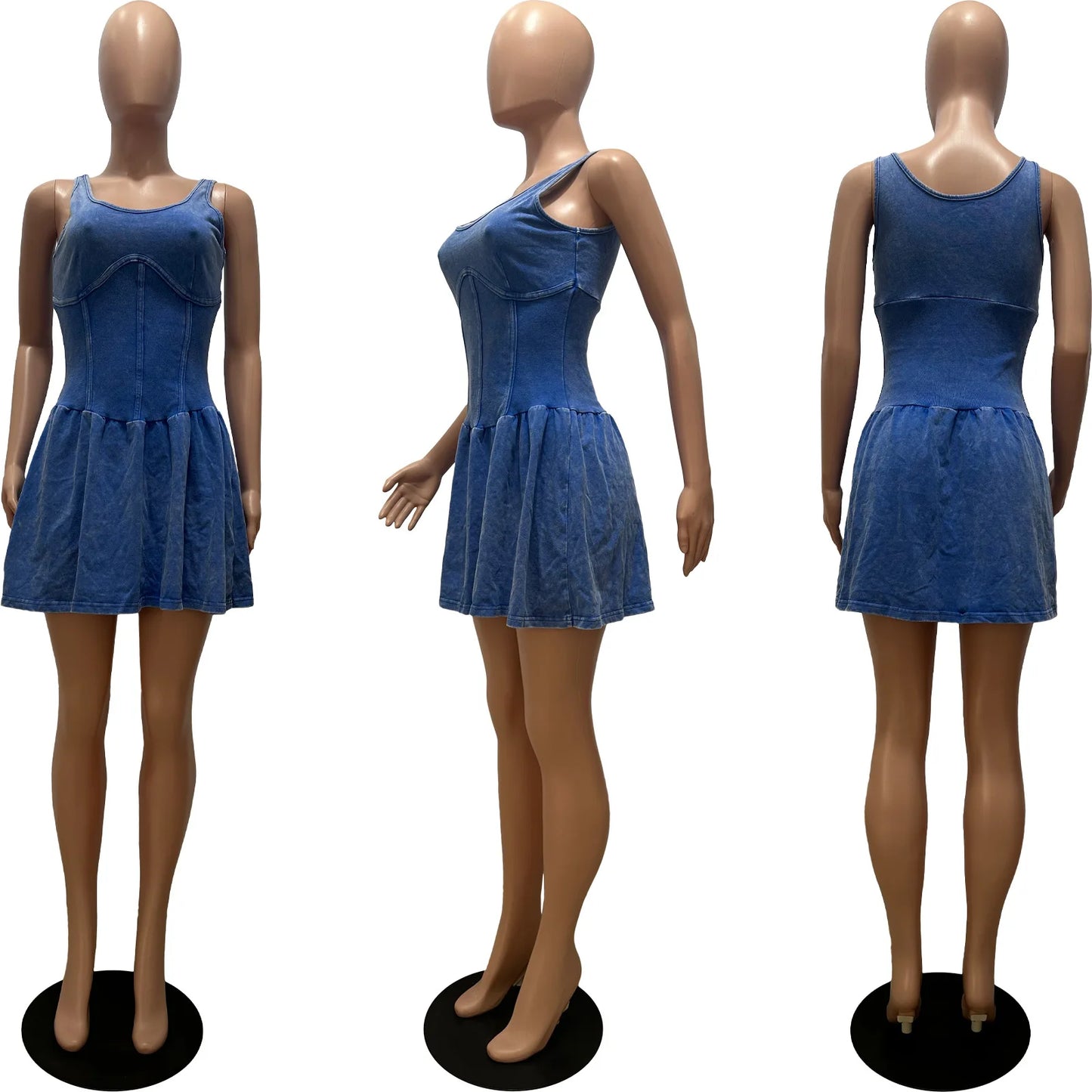 Pleated Mini Ribbed Dress Lady Sexy Party Dress