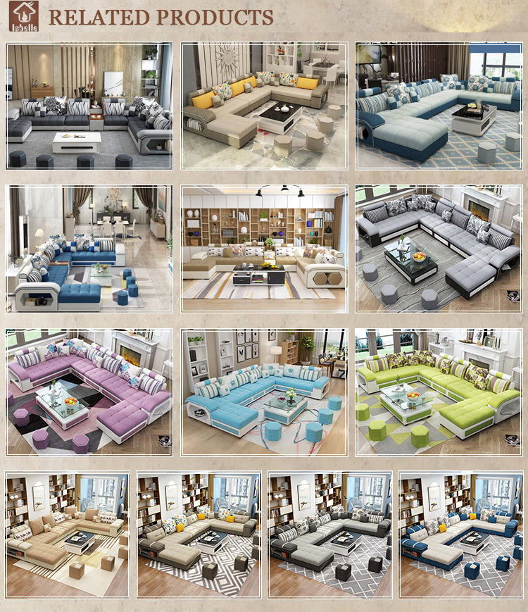 Modern Wooden Frame Fabric Furniture Sofa Living Room Set