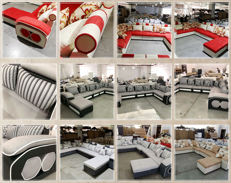 Cozy Functional Fabric Recliner Leather Sofa Furniture