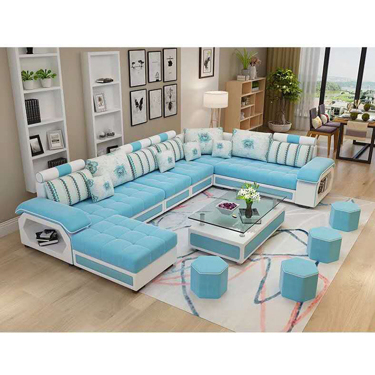 Modern Wooden Frame Fabric Furniture Sofa Living Room Set