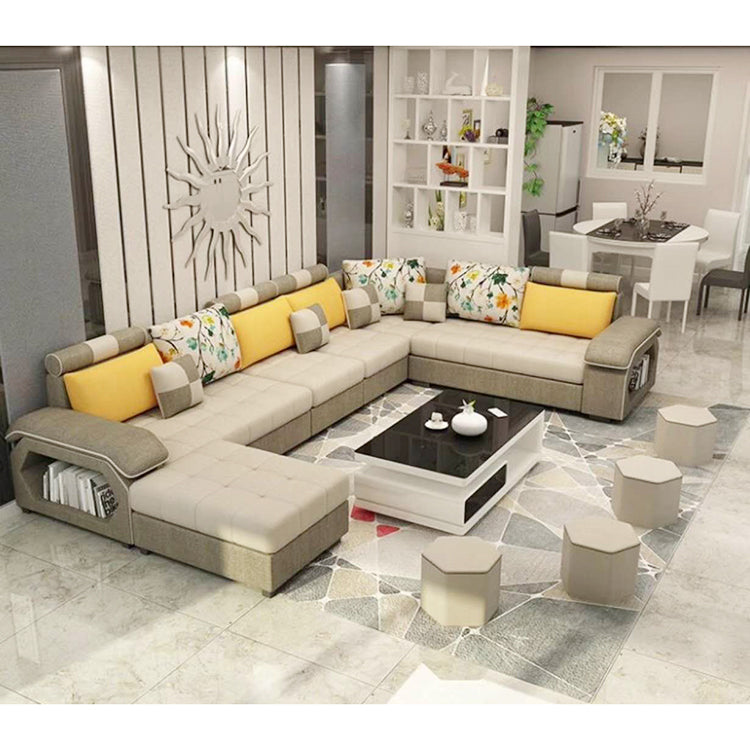 Modern Wooden Frame Fabric Furniture Sofa Living Room Set