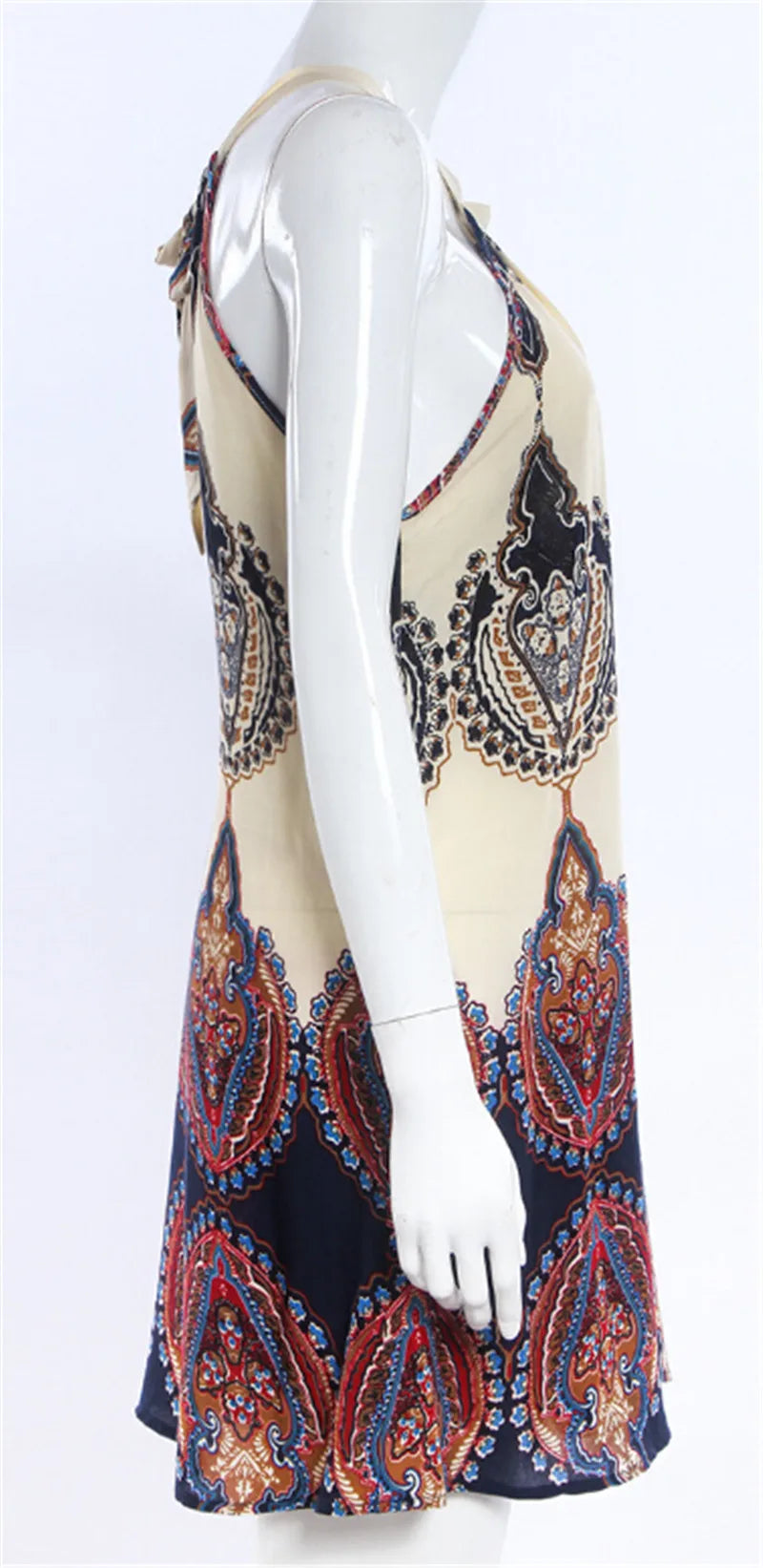Summer Women Casual Floral Dress Sleeveless Short Beach Dress