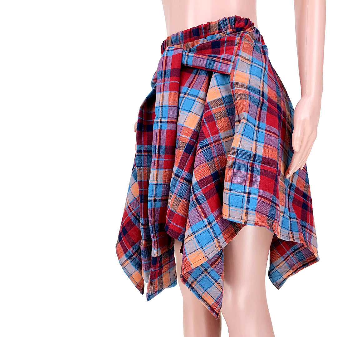 Irregular Shirt Dress Spring Summer Trending Dresses Plaid Skirt Dress