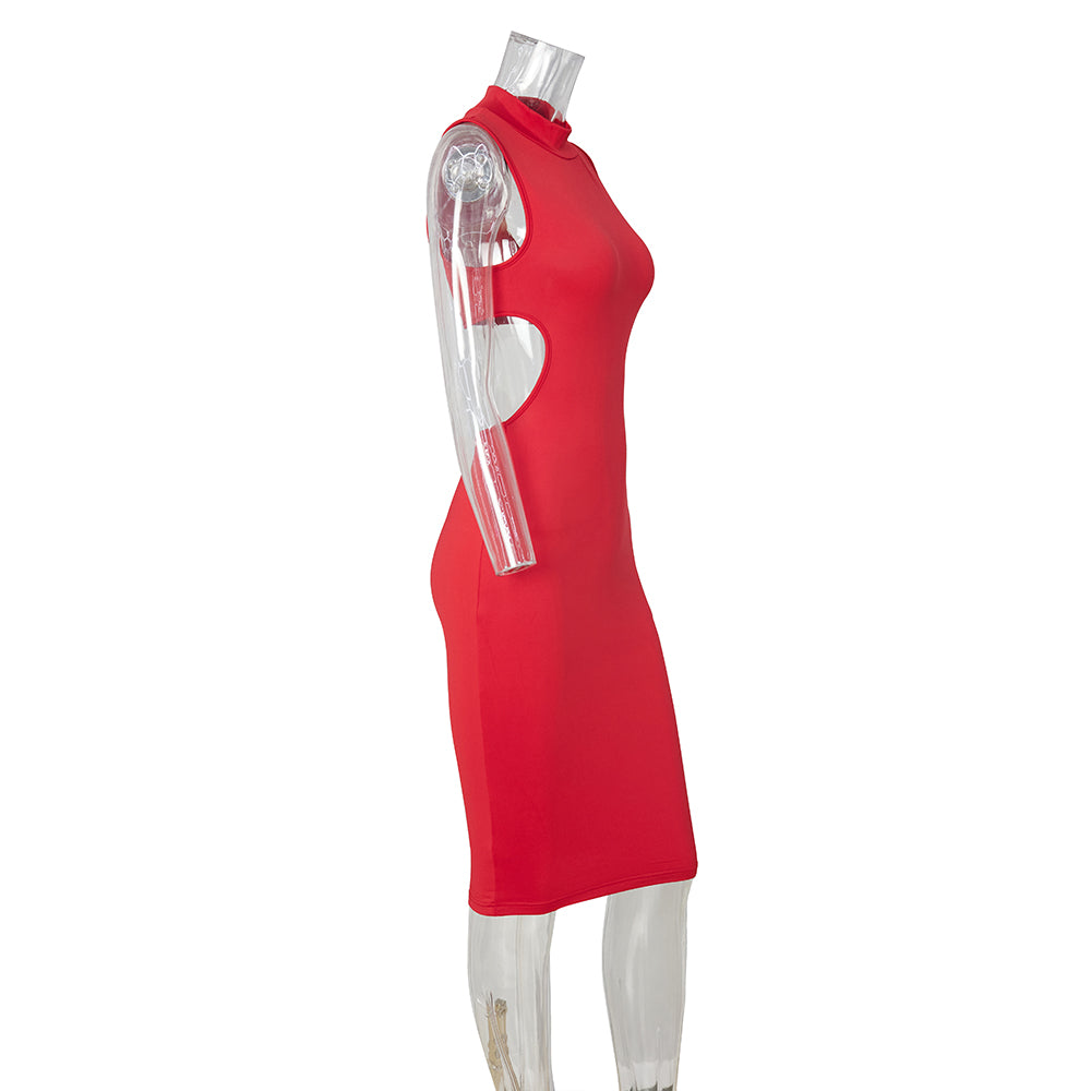 Sleeveless Design Club Wear Midi Dress