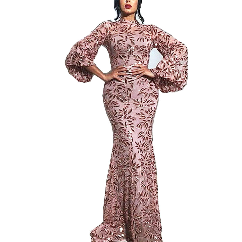Puff Sleeves Bodycon Women Dresses Mermaid Bridesmaid Dress
