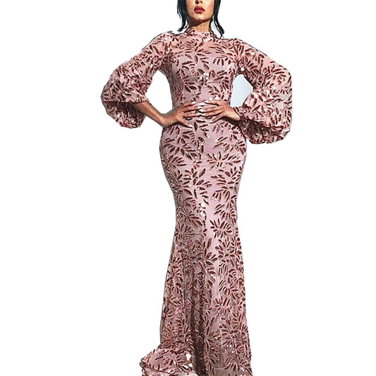 Puff Sleeves Bodycon Women Dresses Mermaid Bridesmaid Dress