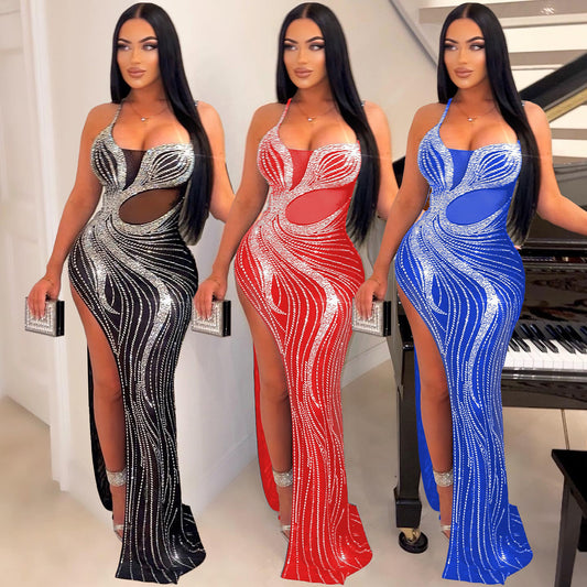 Ladies Slip Sexy Nightclub Party Cutout Casual Backless Slim Wrapped  Dress