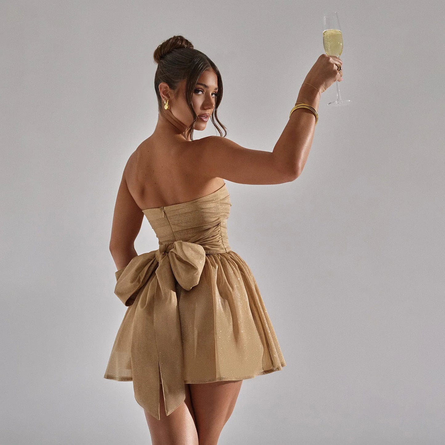 Vintage Tube Top Dress Mesh Party Dress