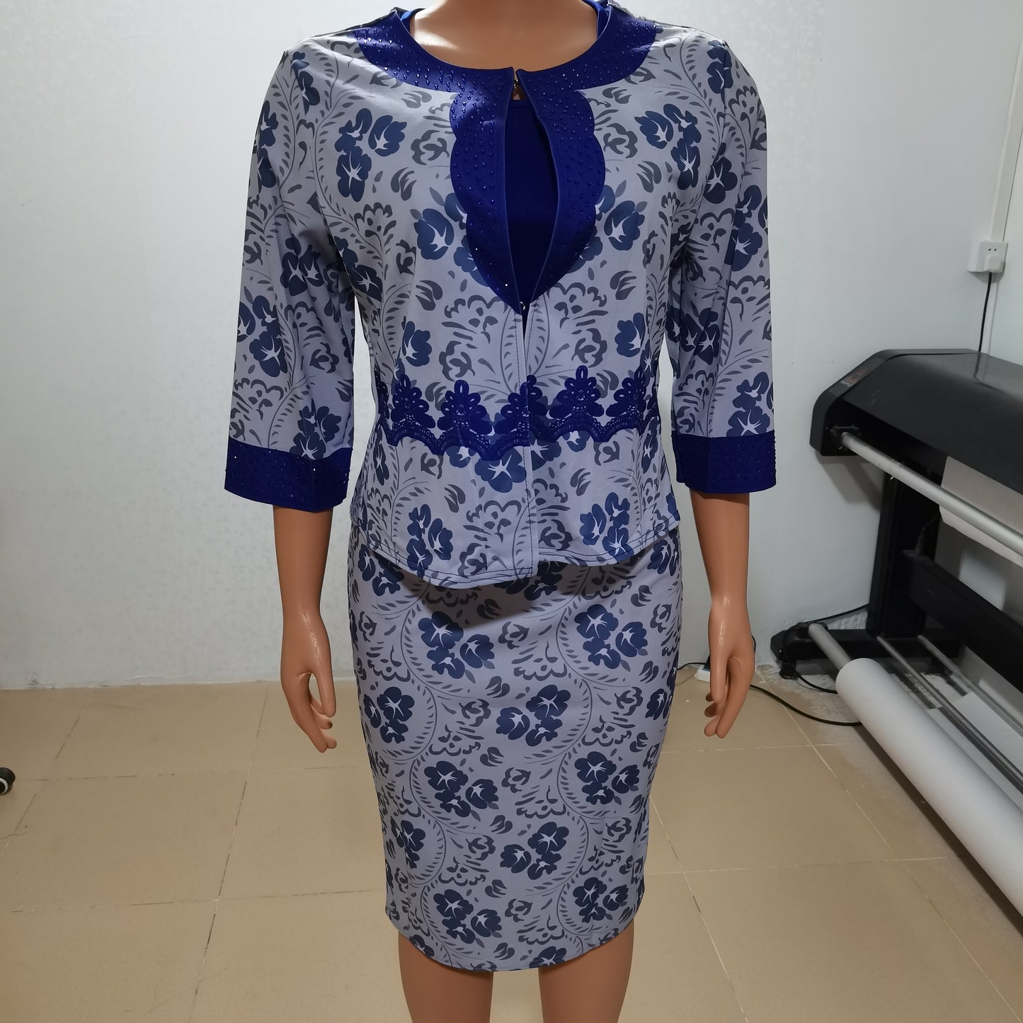 Two Pieces Coat Dress Set Casual Women Dress