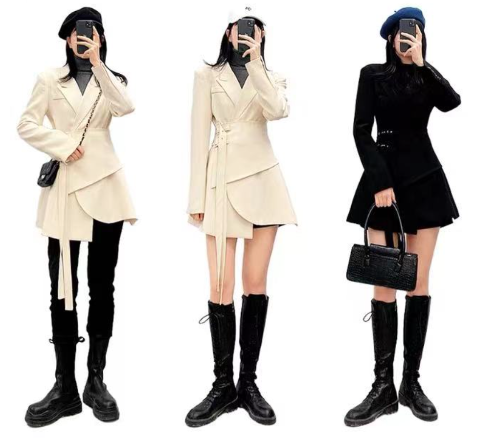 Casual Suits Set Women's for Dresses Fall Clothing Ladies Office Blazer Dress