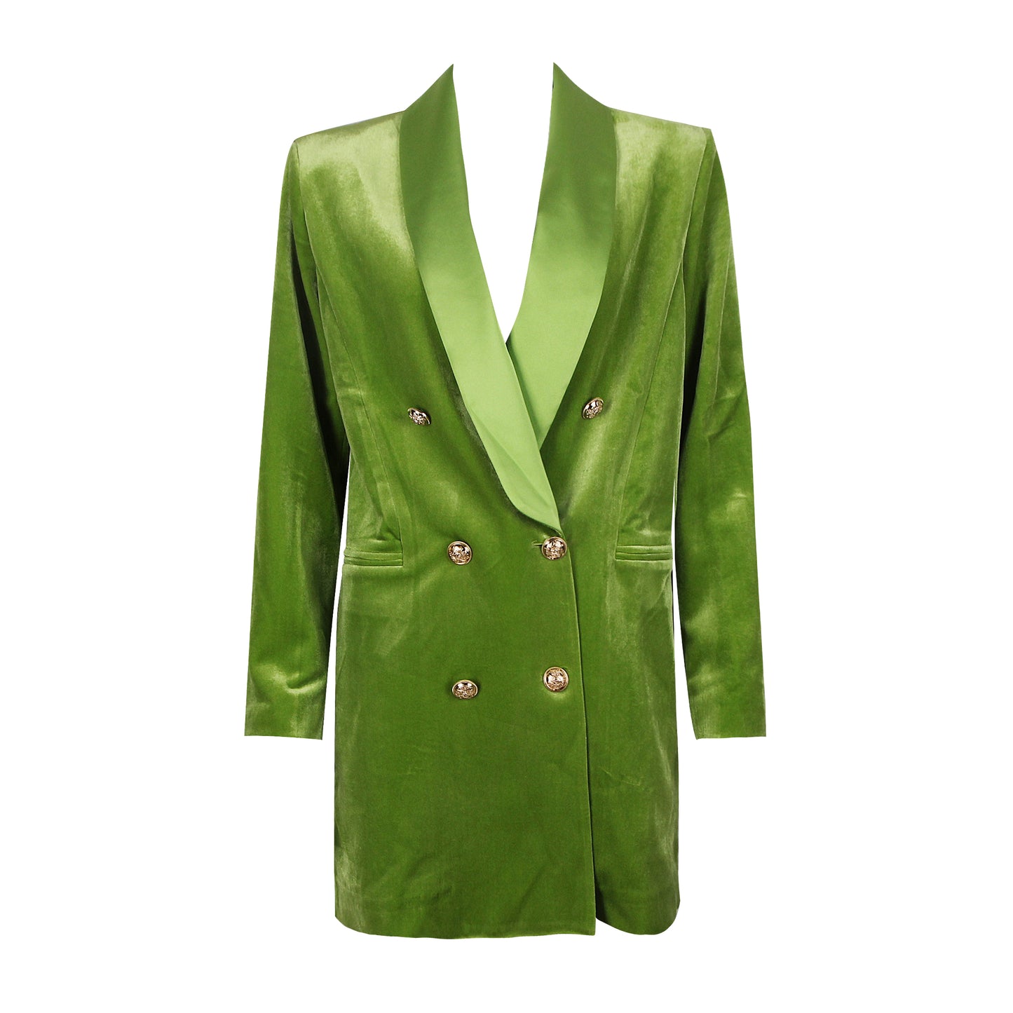 Velvet Green Blazer Dress Women XLong Blazer Ladies Office Fashion