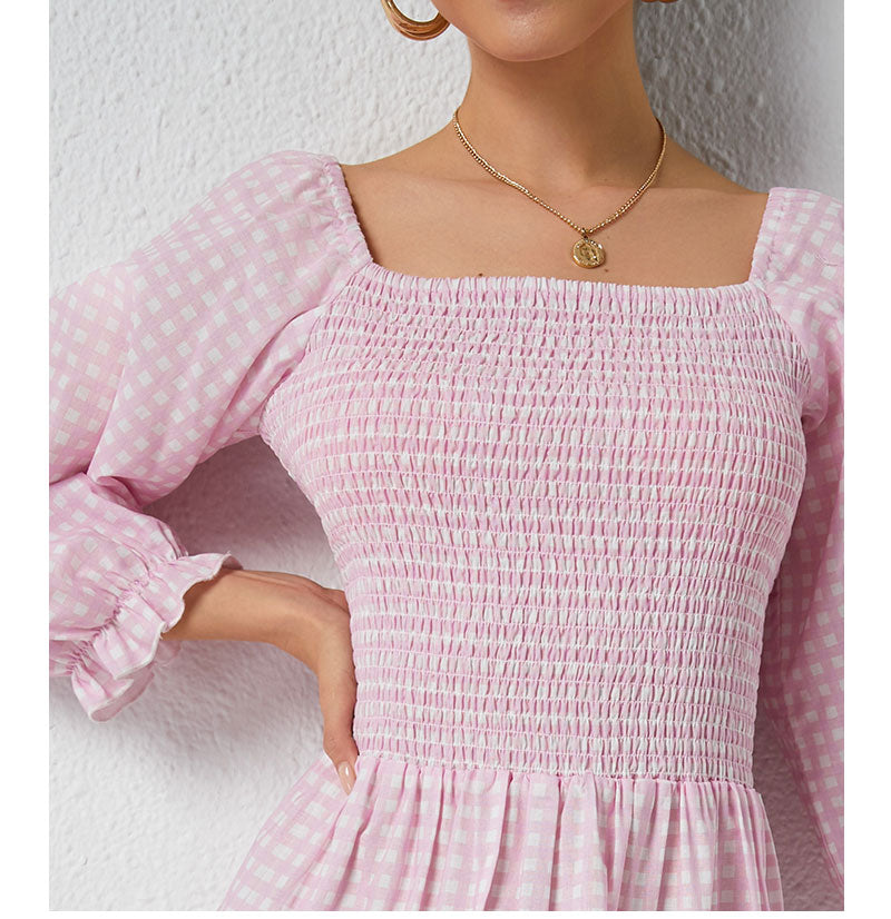 Long Elegant Casual Dress Woman Puff Sleeve Ladies Party Dress
