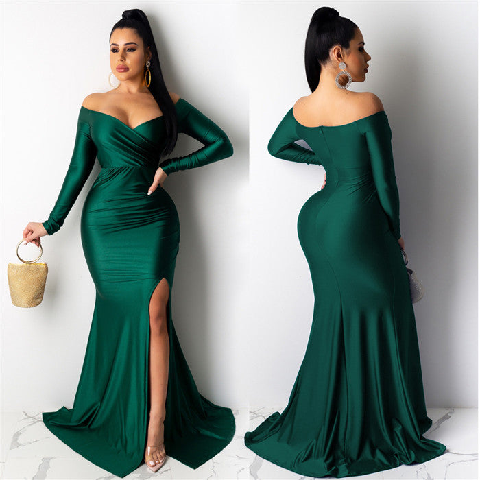 Off Shoulder Evening Dresses Women Elegant Ladies Dress