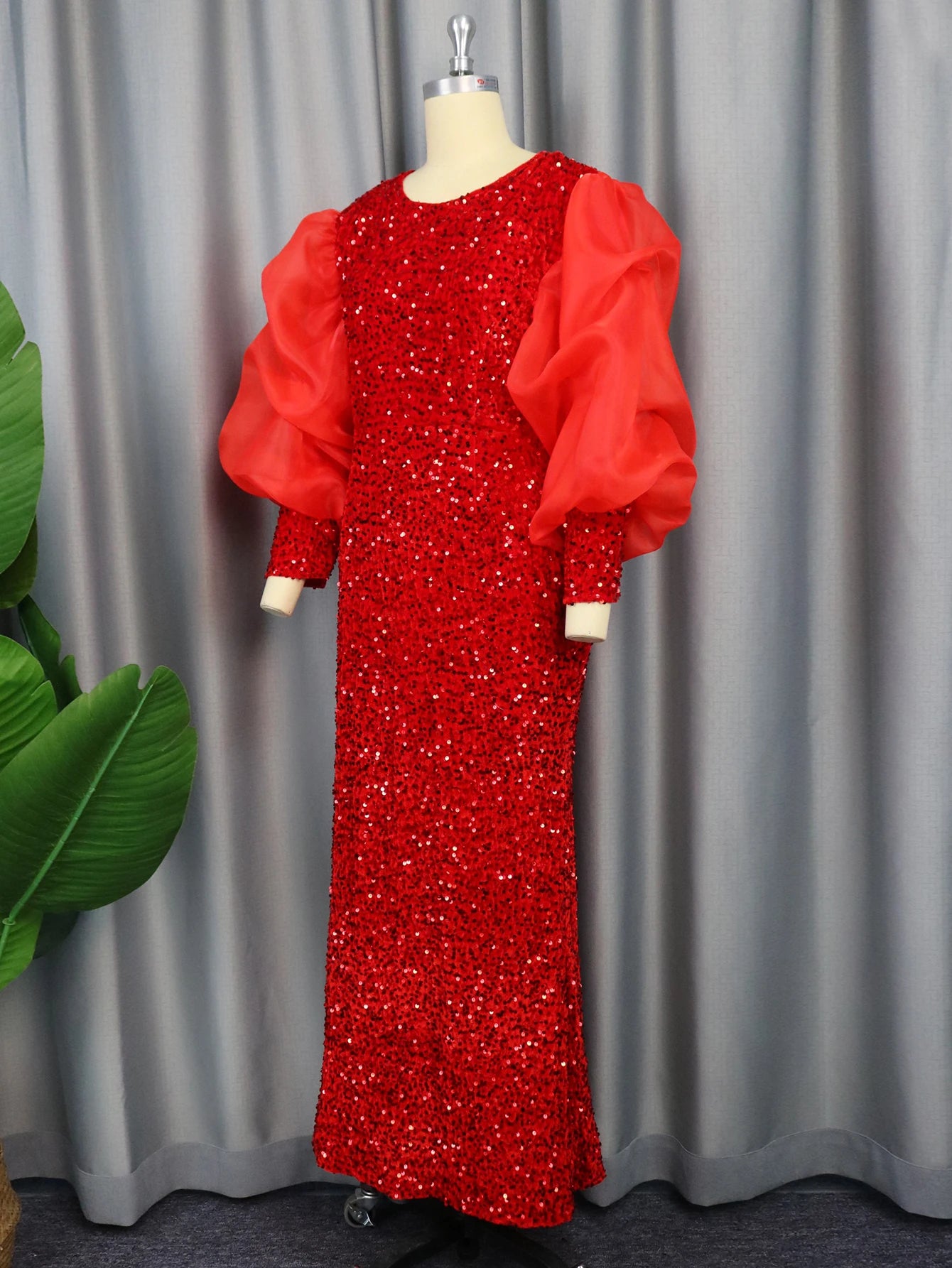 Puff Sleeve High Waist Elegant Party Dress