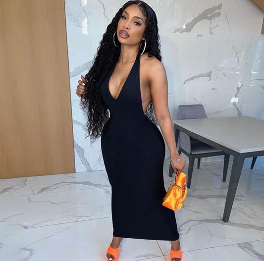High Quality Women Sleeveless Halter Neck Ladies Dresses Long Dress for Women
