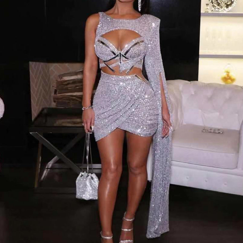 Deep V-Neck Tight Sexy Dress