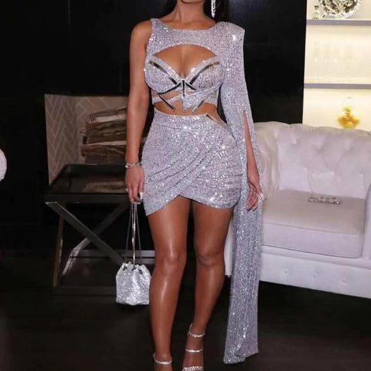 Deep V-Neck Tight Sexy Dress