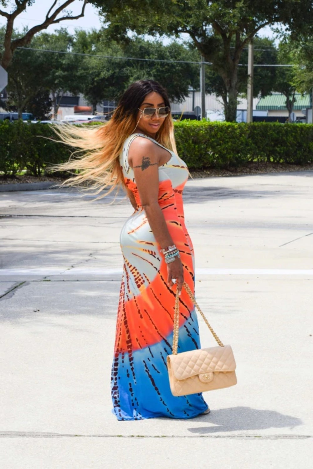 Paisley Printed Sleeveless Maxi Casual Long Dress