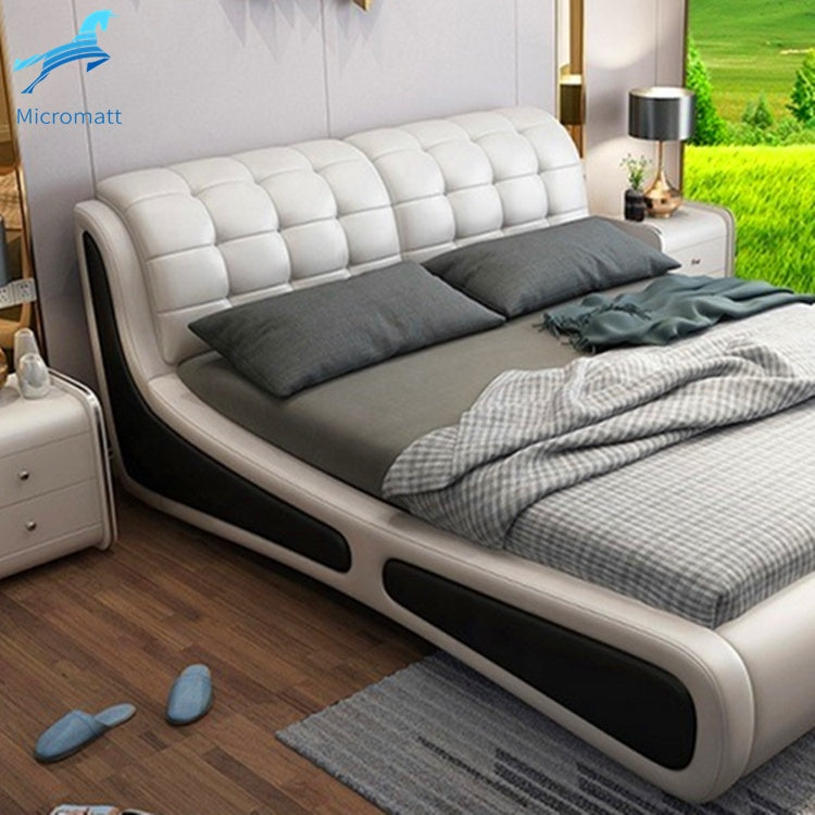 Double Queen Size Modern Leather Luxury Bed