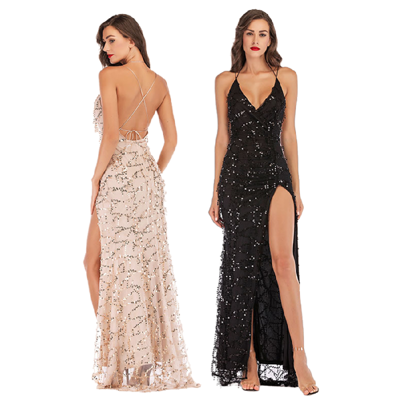Sexy Strap Backless Split Dress