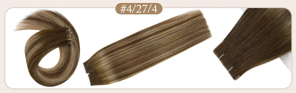 Full Shine Virgin Hand Tied Tape In Adhesives Human Hair Extensions PU Skin Weft Blonde Color Invisible Seamless Injection