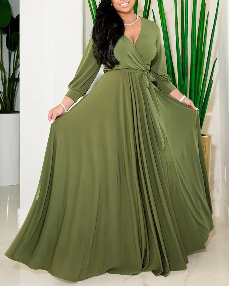 Summer Women Beach Maxi Dresses Tunic Bow Long Casual Long Plus Size Dress