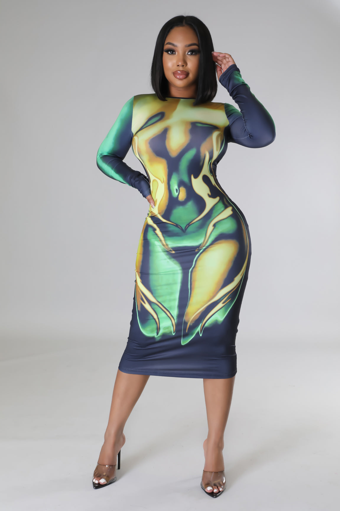 Street Print Midi Dress
