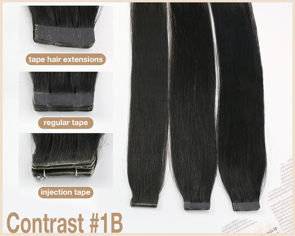 Full Shine Virgin Hand Tied Tape In Adhesives Human Hair Extensions PU Skin Weft Blonde Color Invisible Seamless Injection