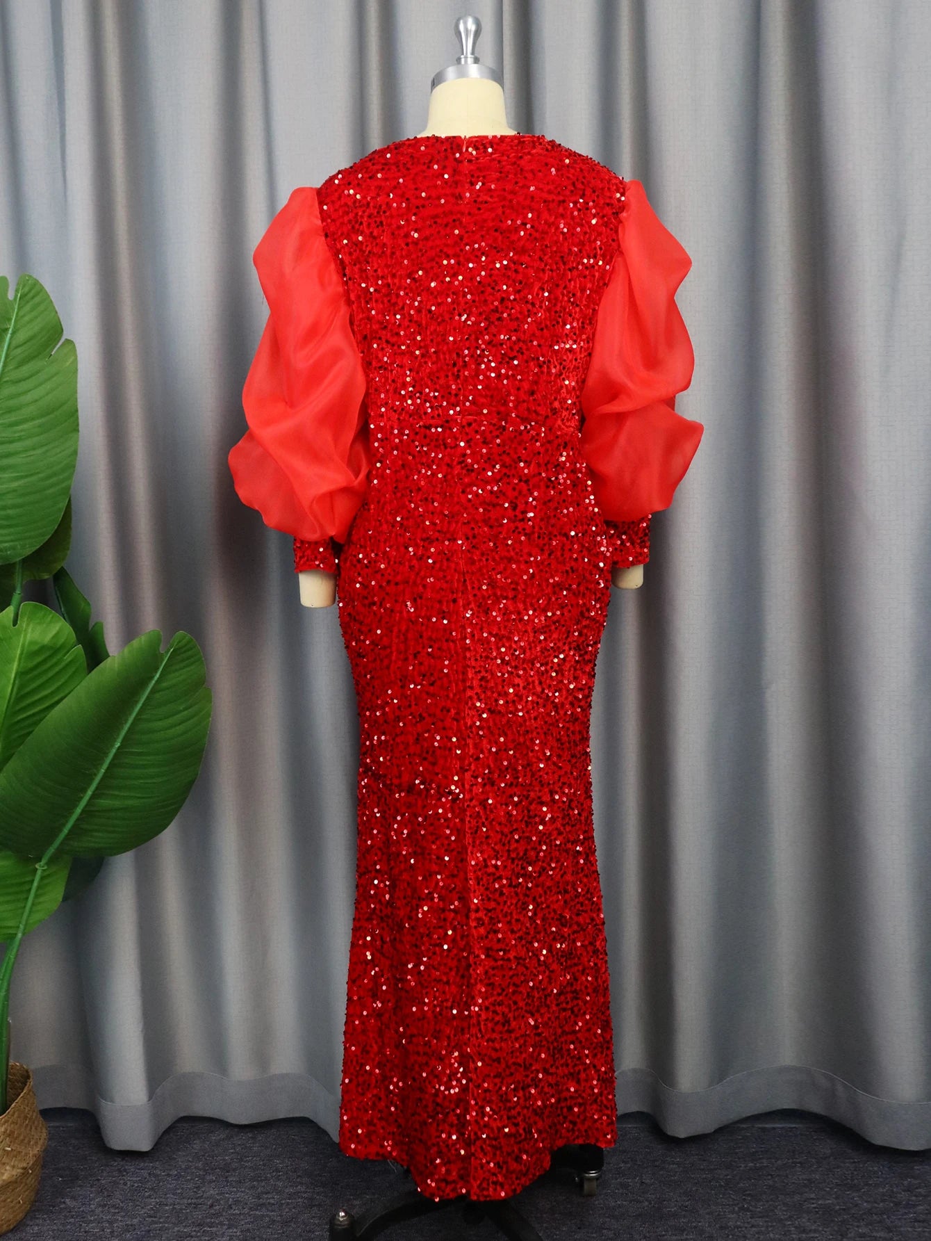 Puff Sleeve High Waist Elegant Party Dress