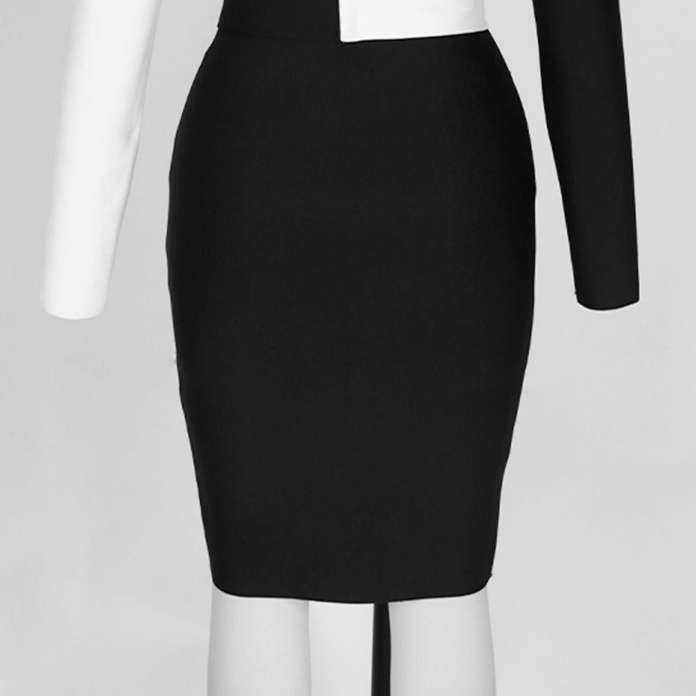 Ladies Elegant Contrast Color Designer Dress  Lady Office Dress for Work
