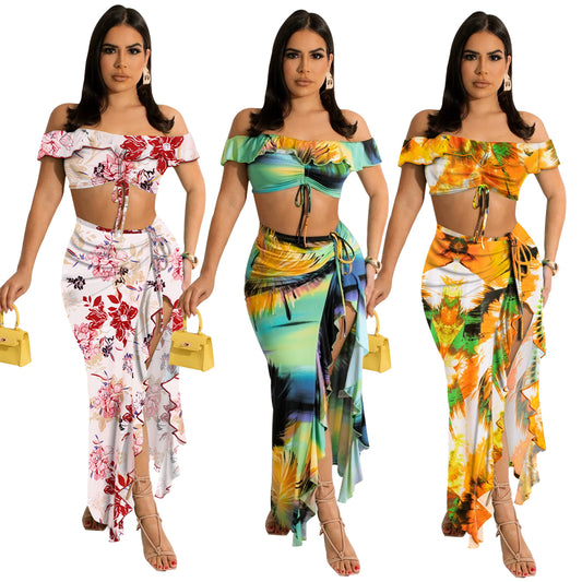 Strapless Dress Sexy Beach Two-Piece Sets Dress