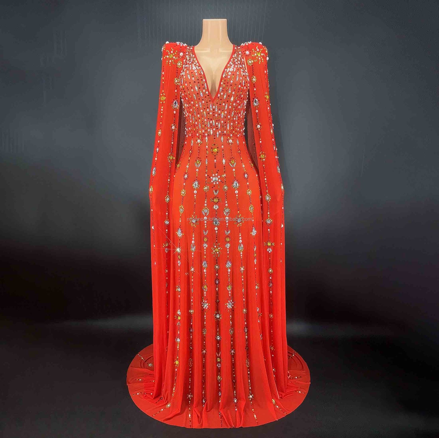 Spring Clothing Crystal Long Diamond Dress Luxury Formal Dresses for Party