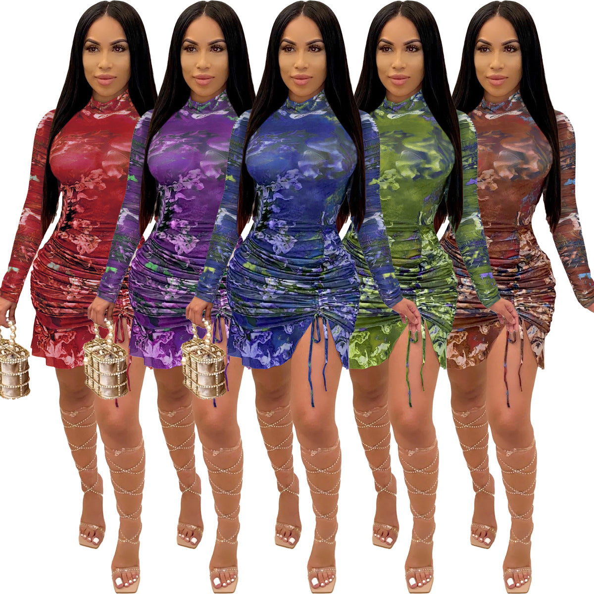 Sexy Long Sleeve Causal Ladies Party Mini Dresses