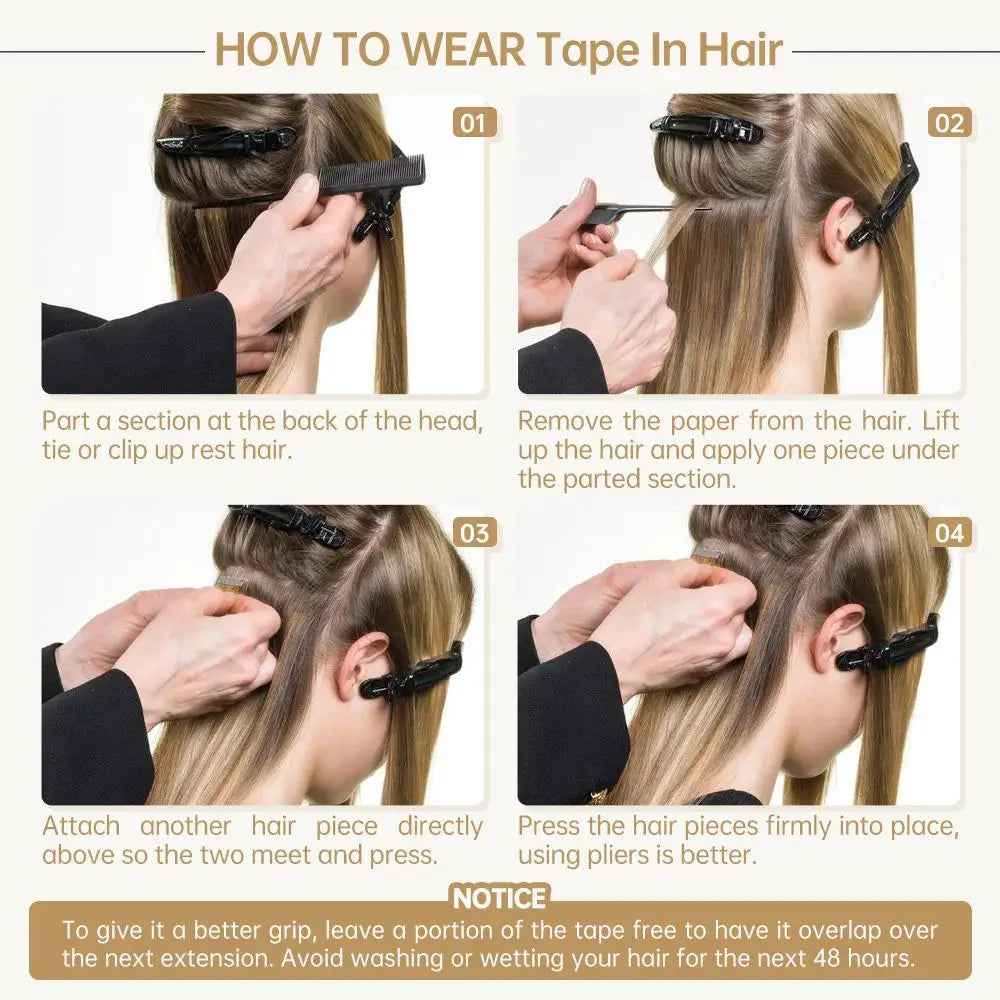Full Shine Virgin Hand Tied Tape In Adhesives Human Hair Extensions PU Skin Weft Blonde Color Invisible Seamless Injection