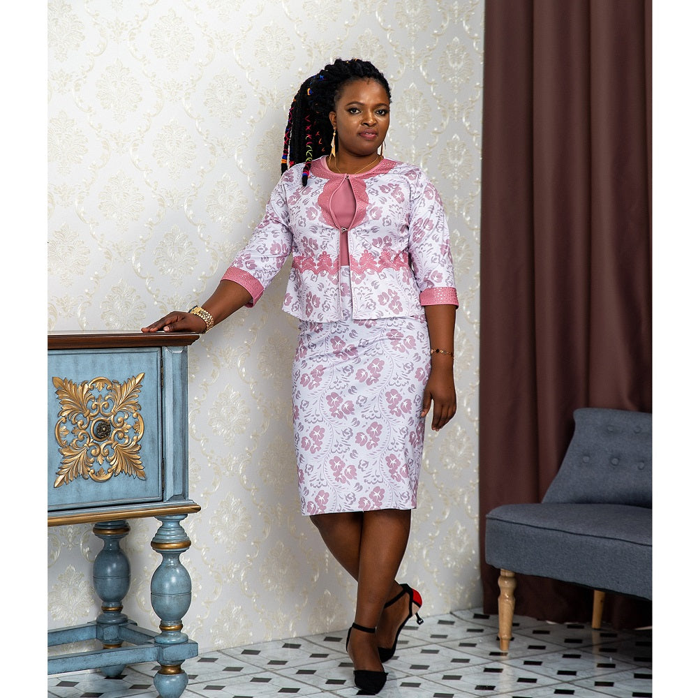 Two Pieces Coat Dress Set Casual Women Dress