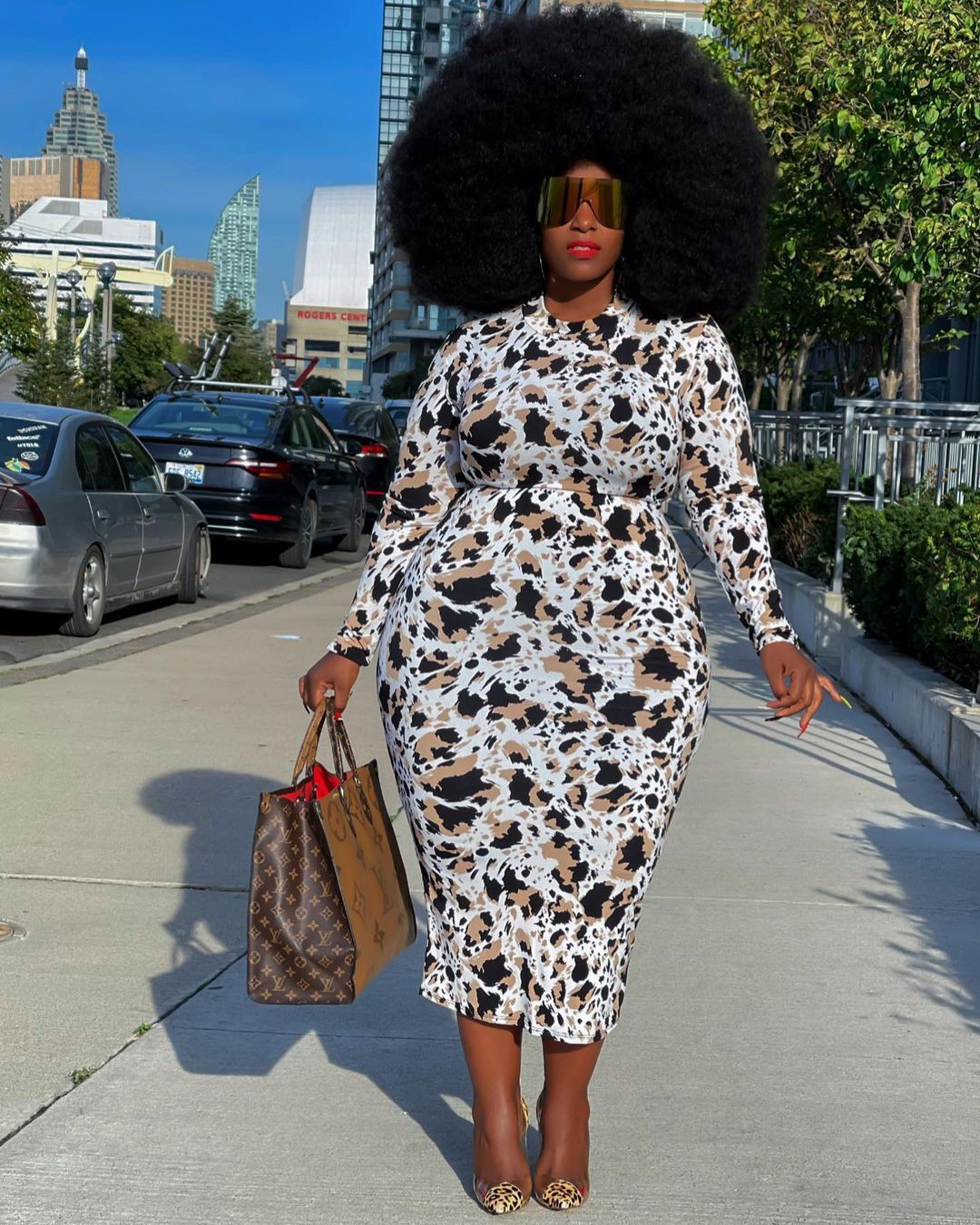 Leopard Print Women's Dresses Office Wear Plus Size Church Dress Plus Size