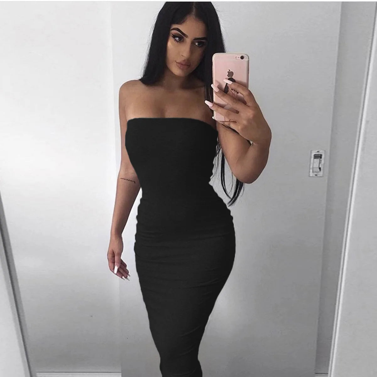 Shoulder Backless Sexy Black Party Dresses