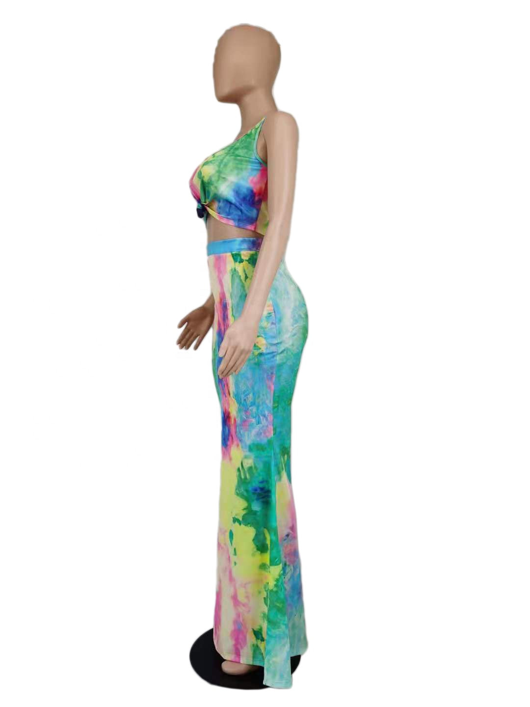 Women High Waist Skirts Outfits for Women Long Sleeveless Set 2 Piece Dress