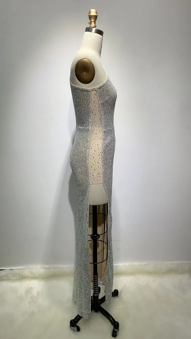 Long Elegant Diamond Dress
