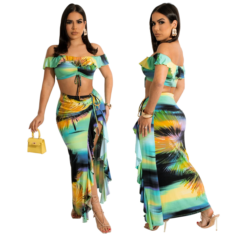 Strapless Dress Sexy Beach Two-Piece Sets Dress