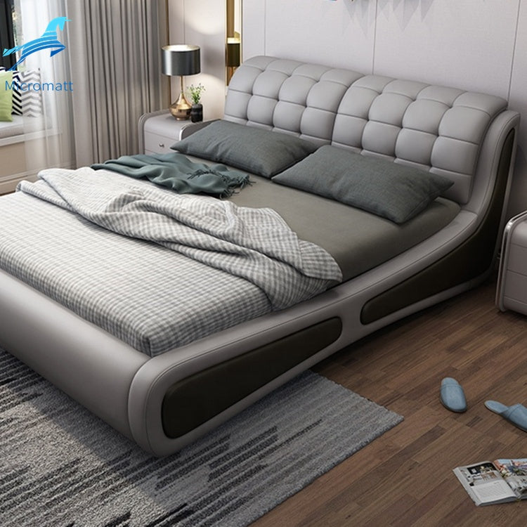 Double Queen Size Modern Leather Luxury Bed