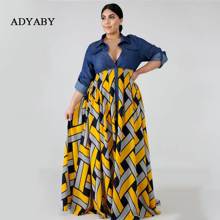 Europe v Neck Sexy Plus Size Party Dress